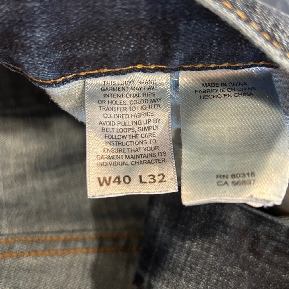 Lucky Brand 329 Classic Straight Leg Dark Wash Men’s Jeans 40X32 - Picture 6 of 17